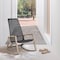 Armen Living Sequoia Outdoor Patio Rocking Chair in Light Eucalyptus Wood and Charcoal Rope 840254332287 - alternate 10